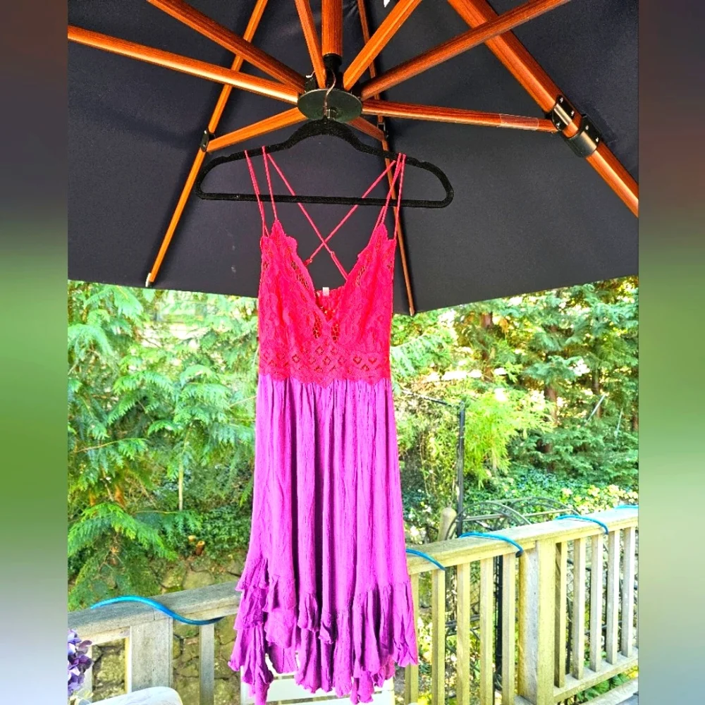 Nwot Free People One FP Adella dress in Red And Purple - Picture 8 of 15